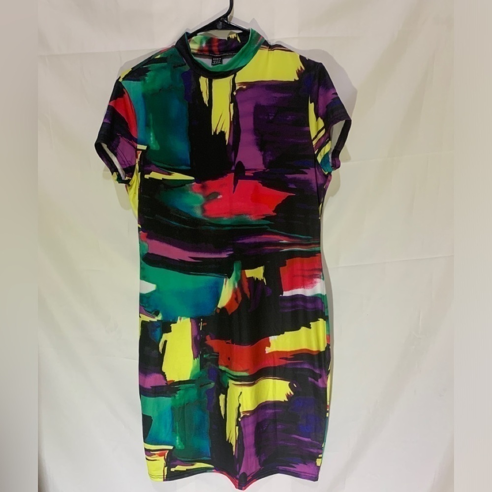 3/$28❤️SHEIN multicolor short sleeve, dress size XL